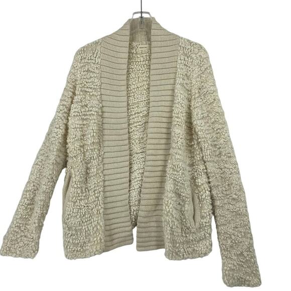 Sleeping on Snow Cardigan Sweater Size M Cream Wool Cashmere Blend Anthropologie - Picture 1 of 12